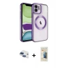 ieg™ iPhone 11 Kılıf Nova Işık Özel Seri - Siyah 6D Mat Seramik Hayalet Nano Ekran Koruyucu + Pers Alüminyum Kamera Lens - LT