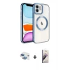ieg™ iPhone 11 Kılıf Nova Işık Özel Seri - Siyah Bilvis 3D Mat Cam Ekran Koruyucu + Pers Alüminyum Kamera Lens - GI