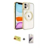 ieg™ iPhone 11 Kılıf Nova Işık Özel Seri - Siyah Bilvis 3D Mat Cam Ekran Koruyucu + Rainbow Kamera Lens Koruma Cam - KI
