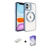 ieg™ iPhone 11 Kılıf Nova Işık Özel Seri - Siyah Bilvis 5in1 3D Magic Cam Ekran Koruyucu + Renkli Kamera Lens Koruma Cam - SI