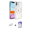 ieg™ iPhone 11 Kılıf Nova Işık Özel Seri - Siyah Bilvis 5in1 3D Magic Cam Ekran Koruyucu + Renkli Kamera Lens Koruma Cam - SI