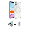ieg™ iPhone 11 Kılıf Nova Işık Özel Seri - Siyah Joko Magic 5D Cam + Raze Metal Kamera Lens - KI