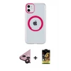 ieg™ iPhone 11 Kılıf Pusula Form - Siyah Buffer Cam Ekran Koruyucu + Raze Metal Kamera Lens - SH