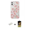 ieg™ iPhone 11 Kılıf Pusula Form - Siyah Buffer Cam Ekran Koruyucu + Renkli Kamera Lens Koruma Cam - SI