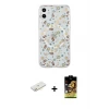 ieg™ iPhone 11 Kılıf Pusula Form - Siyah Buffer Cam Ekran Koruyucu + Renkli Kamera Lens Koruma Cam - SI