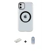 ieg™ iPhone 11 Kılıf Pusula Form - Siyah Joko Magic 5D Cam + Renkli Kamera Lens Koruma Cam - YL