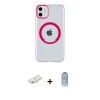 ieg™ iPhone 11 Kılıf Pusula Form - Siyah Joko Magic 5D Cam + Renkli Kamera Lens Koruma Cam - YL