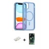 ieg™ iPhone 11 Kılıf Siluet Minimal Prime - Siyah 360 Mat Full Body Arka Koruyucu + Renkli Kamera Lens Koruma Cam - SI
