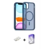 ieg™ iPhone 11 Kılıf Siluet Minimal Prime - Siyah Bilvis 5in1 3D Magic Cam Ekran Koruyucu + Renkli Kamera Lens Koruma Cam - SI