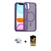 ieg™ iPhone 11 Kılıf Siluet Minimal Prime - Siyah Buffer Cam Ekran Koruyucu + Pers Alüminyum Kamera Lens - GI