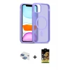 ieg™ iPhone 11 Kılıf Siluet Minimal Prime - Siyah Buffer Cam Ekran Koruyucu + Pers Alüminyum Kamera Lens - GI