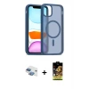 ieg™ iPhone 11 Kılıf Siluet Minimal Prime - Siyah Buffer Cam Ekran Koruyucu + Pers Alüminyum Kamera Lens - GI