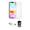 ieg™ iPhone 11 Kılıf Siluet Minimal Prime - Siyah Buffer Hayalet Cam Ekran Koruyucu + Pers Alüminyum Kamera Lens - GD