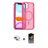 ieg™ iPhone 11 Kılıf Siluet Minimal Prime - Siyah Buffer Hayalet Cam Ekran Koruyucu + Pers Alüminyum Kamera Lens - LT