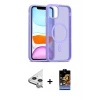 ieg™ iPhone 11 Kılıf Siluet Minimal Prime - Siyah Buffer Hayalet Cam Ekran Koruyucu + Raze Metal Kamera Lens - GS