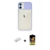 ieg™ iPhone 11 Kılıf Vadi Çizgi - Siyah Buffer Cam Ekran Koruyucu + Renkli Kamera Lens Koruma Cam - PE