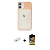 ieg™ iPhone 11 Kılıf Vadi Çizgi - Siyah Buffer Cam Ekran Koruyucu + Renkli Kamera Lens Koruma Cam - PE