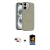 ieg™ iPhone 11 Kılıf Yankı Form Serisi - Siyah Buffer Hayalet Cam Ekran Koruyucu + Pers Alüminyum Kamera Lens - KI