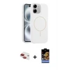 ieg™ iPhone 11 Kılıf Yankı Form Serisi - Siyah Buffer Hayalet Cam Ekran Koruyucu + Pers Alüminyum Kamera Lens - KI