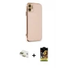 ieg™ iPhone 11 Kılıf Yankı Serisi - Siyah Buffer Cam Ekran Koruyucu + Pers Alüminyum Kamera Lens - GD