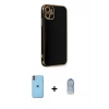 ieg™ iPhone 11 Kılıf Yankı Serisi - Siyah Joko Magic 5D Cam + Neon Fosforlu Kamera Lens - TU