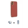 ieg™ iPhone 11 Kılıf Yankı Serisi - Siyah Joko Magic 5D Cam + Pers Alüminyum Kamera Lens - GI
