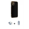 ieg™ iPhone 11 Kılıf Yankı Serisi - Siyah Joko Magic 5D Cam + Pers Alüminyum Kamera Lens - GI