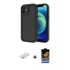 ieg™ iPhone 11 Kılıf Yankı Yansıma Özel Seri - Siyah Buffer Hayalet Cam Ekran Koruyucu + Renkli Kamera Lens Koruma Cam - SI
