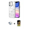 ieg™ iPhone 11 Kılıf Yörünge Form - Siyah Buffer Cam Ekran Koruyucu + Pers Alüminyum Kamera Lens - GI