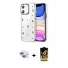ieg™ iPhone 11 Kılıf Yörünge Form - Siyah Buffer Cam Ekran Koruyucu + Pers Alüminyum Kamera Lens - GI