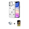 ieg™ iPhone 11 Kılıf Yörünge Form - Siyah Buffer Cam Ekran Koruyucu + Pers Alüminyum Kamera Lens - GI