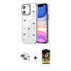 ieg™ iPhone 11 Kılıf Yörünge Form - Siyah Buffer Cam Ekran Koruyucu + Pers Alüminyum Kamera Lens - LT