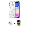 ieg™ iPhone 11 Kılıf Yörünge Form - Siyah Buffer Cam Ekran Koruyucu + Pers Alüminyum Kamera Lens - LT