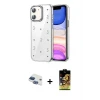 ieg™ iPhone 11 Kılıf Yörünge Form - Siyah Buffer Cam Ekran Koruyucu + Pers Alüminyum Kamera Lens - LT
