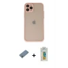 ieg™ iPhone 11 Pro Kılıf Ahenk Çizgi Serisi - Siyah Polymer Nano Ekran Koruyucu + Shine Kamera Lens Koruma Cam - GS