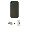 ieg™ iPhone 11 Pro Max Kılıf Ahenk Çizgi Serisi - Şeffaf Pasifik Cam Ekran Koruyucu + Rainbow Kamera Lens Koruma Cam - YL