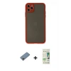 ieg™ iPhone 11 Pro Max Kılıf Ahenk Çizgi Serisi - Siyah 20D Premium Cam Ekran Koruyucu + Shine Kamera Lens Koruma Cam - GI
