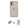 ieg™ iPhone 11 Pro Max Kılıf Ahenk Çizgi Serisi - Siyah 20D Premium Cam Ekran Koruyucu + Shine Kamera Lens Koruma Cam - GS