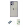 ieg™ iPhone 11 Pro Max Kılıf Ahenk Çizgi Serisi - Siyah 20D Premium Cam Ekran Koruyucu + Shine Kamera Lens Koruma Cam - GI