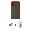 ieg™ iPhone 11 Pro Max Kılıf Ahenk Çizgi Serisi - Siyah 6D Mat Seramik Hayalet Nano Ekran Koruyucu + Metal Kamera Lens Koruma Cam - MR