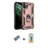 ieg™ iPhone 11 Pro Max Kılıf Ahenk Klasik Koleksiyonu - Siyah Polymer Nano Ekran Koruyucu + Shine Kamera Lens Koruma Cam - MI