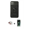ieg™ iPhone 11 Pro Max Kılıf Ahenk Klasik - Şeffaf 360 Full Body Arka Koruyucu + Pers Alüminyum Kamera Lens - KI