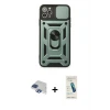 ieg™ iPhone 11 Pro Max Kılıf Ahenk Klasik - Şeffaf Pasifik Cam Ekran Koruyucu + Pers Alüminyum Kamera Lens - LT