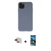 ieg™ iPhone 11 Pro Max Kılıf Ahenk Serisi - Siyah 34D Izgaralı Cam + Pers Alüminyum Kamera Lens - KI