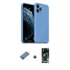 ieg™ iPhone 11 Pro Max Kılıf Ahenk Serisi - Siyah 360 Mat Full Body Arka Koruyucu + Shine Kamera Lens Koruma Cam - SABE