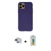 ieg™ iPhone 11 Pro Max Kılıf Ahenk Serisi - Siyah Polymer Nano Ekran Koruyucu + Pers Alüminyum Kamera Lens - LT
