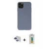ieg™ iPhone 11 Pro Max Kılıf Ahenk Serisi - Siyah Polymer Nano Ekran Koruyucu + Pers Alüminyum Kamera Lens - LT