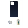 ieg™ iPhone 11 Pro Max Kılıf Ahenk Serisi - Siyah Polymer Nano Ekran Koruyucu + Pers Alüminyum Kamera Lens - LT