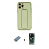 ieg™ iPhone 11 Pro Max Kılıf Akış Doku - Şeffaf 360 Full Body Arka Koruyucu + Shine Kamera Lens Koruma Cam - MI