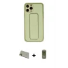 ieg™ iPhone 11 Pro Max Kılıf Akış Doku - Siyah Joko Magic 5D Hayalet Cam + Rainbow Kamera Lens Koruma Cam - GD